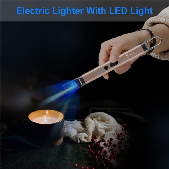 Candle Lighter Electric Arc Lighter Windproof Flameless USB Rechargeable Lighter - Picture 4 of 7